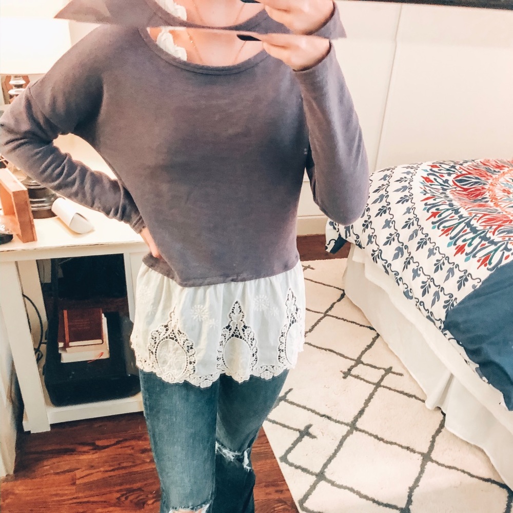 alter’d state sweatshirt sweater w/ lace accent!!